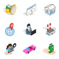 Business unit icons set, isometric style Royalty Free Stock Photo