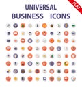 Business. Universal Icons. Vector. Flat. Royalty Free Stock Photo