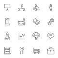 Business, universal line icons set Royalty Free Stock Photo