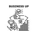 Business Up Vector Concept Black Illustration Royalty Free Stock Photo
