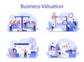 Business valuation concept set. Appraisal services, selling and buying