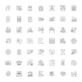 Business valuation linear icons, signs, symbols vector line illustration set