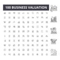 Business valuation line icons, signs, vector set, outline illustration concept