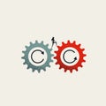 Business vector concept, reinventing yourself. Symbol of opportunity, improvement, motivation. Minimal illustration.