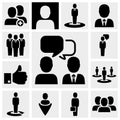 business vector icons set on gray.