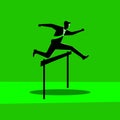 Business vector illustration, Businessman jumps over obstacle Royalty Free Stock Photo