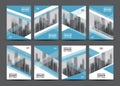 Business vector set, Brochure template layout, Blue cover design Royalty Free Stock Photo