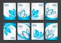 Business vector set, Brochure template layout, blue cover design Royalty Free Stock Photo