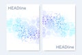 Business vector templates for brochure, cover, banner, flyer, annual report, leaflet. Abstract composition with molecule Royalty Free Stock Photo