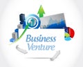 business venture business graphs sign concept
