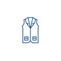 Business vest line icon concept. Business vest flat vector symbol, sign, outline illustration.