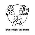 Business Victory Vector Concept Black Illustration Royalty Free Stock Photo