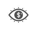 Business vision accounting simple icon. Financial eye sign. Vector