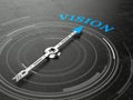 Business vision concept - Compass needle pointing Vision word