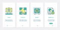 Business vision leadership, digital marketing strategy UX, UI mobile app page screen set