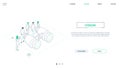 Business vision - line design style isometric web banner