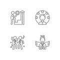 Business vision linear icons set