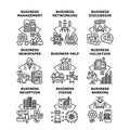 Business Vision Set Icons Vector Illustrations