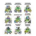 Business Vision Set Icons Vector Illustrations