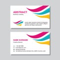 Business visit card template with logo - concept design. Abstract dynamic wing branding symbol. Vector illustration.