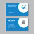 Business visit card template with logo - concept design. Abstract positive branding. Vector illustration.