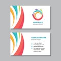 Business visit card template with logo - concept design. Abstract positive shapes branding. Vector illustration.