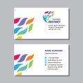 Business visit card template with logo - concept design. Active human. Positive healthcare. Vector illustration.