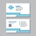 Business visit card template with logo - concept design. Arrows strategy sign. Logistic transportation branding.  Vector illustrat Royalty Free Stock Photo