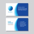 Business visit card template with logo - concept design. Computer global network technology. Vector illustration. Royalty Free Stock Photo