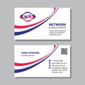 Business visit card template with logo - concept design. Computer network electronic technology branding. Power electric lightning