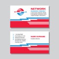 Business visit card template with logo - concept design. Computer network electronic technology branding. Vector illustration.