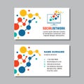 Business visit card template with logo - concept design. Computer network technology. Social media. Vector illustration. Royalty Free Stock Photo