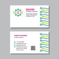 Business visit card template with logo - concept design. Network computer digital technology. Solution letter S sign. Vector illus Royalty Free Stock Photo