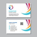 Business visit card template with logo - concept design. Positive healthcare branding. Vector illustration.