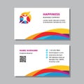 Business visit card template with logo - concept design. Positive healthcare branding. Vector illustration.