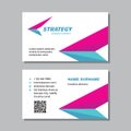 Business visit card template with logo - concept design. Wing delivery brand. Vector illustration. Royalty Free Stock Photo