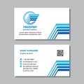 Business visit card template with logo - concept design. Wing delivery transport brand. Vector illustration. Royalty Free Stock Photo