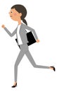 woman in suit running