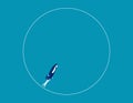 Business walk in circle. Business of never ending issue vector concept