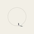 Business walk in circle metaphor vector concept. Symbol of never ending issue, no solution.