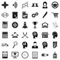 Business way icons set, simple style Royalty Free Stock Photo