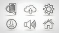 Business and Web Interface Outline Icons with Subtle Shadows Royalty Free Stock Photo