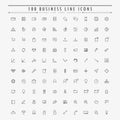 100 business and web minimal line icons collection