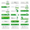 Business web site green buttons set Royalty Free Stock Photo