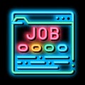 Business Web Site Resource Job Hunting neon glow icon illustration