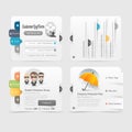 Business Web site template design menu navigation elements with icons set Royalty Free Stock Photo