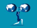 Business with weightlifting. Concept business vector illustration.
