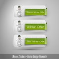 Business winter stickers with snowman. Vector design elements. Royalty Free Stock Photo