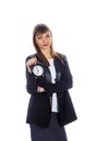 Business woman with an alarm clock