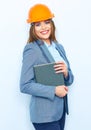 Business woman architect holding book Royalty Free Stock Photo